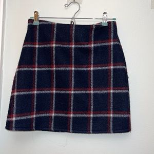 Plaid wool skirt